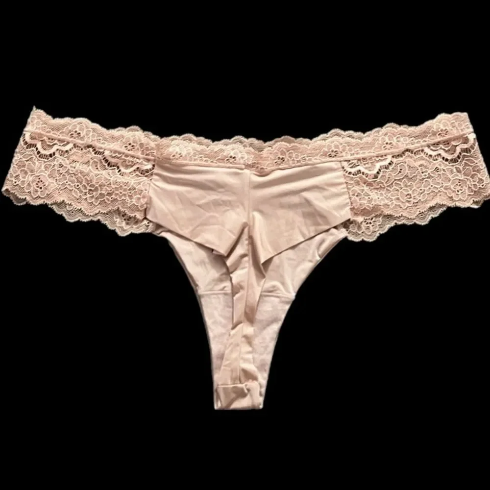 Victorias Secret Dream Angels Supersoft Satiny Thong panty Beige Xlarge
